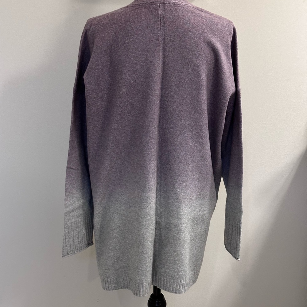 NWOT JJill PureJill long Cardigan. Purple and Gray. Size M - Picture 2 of 6